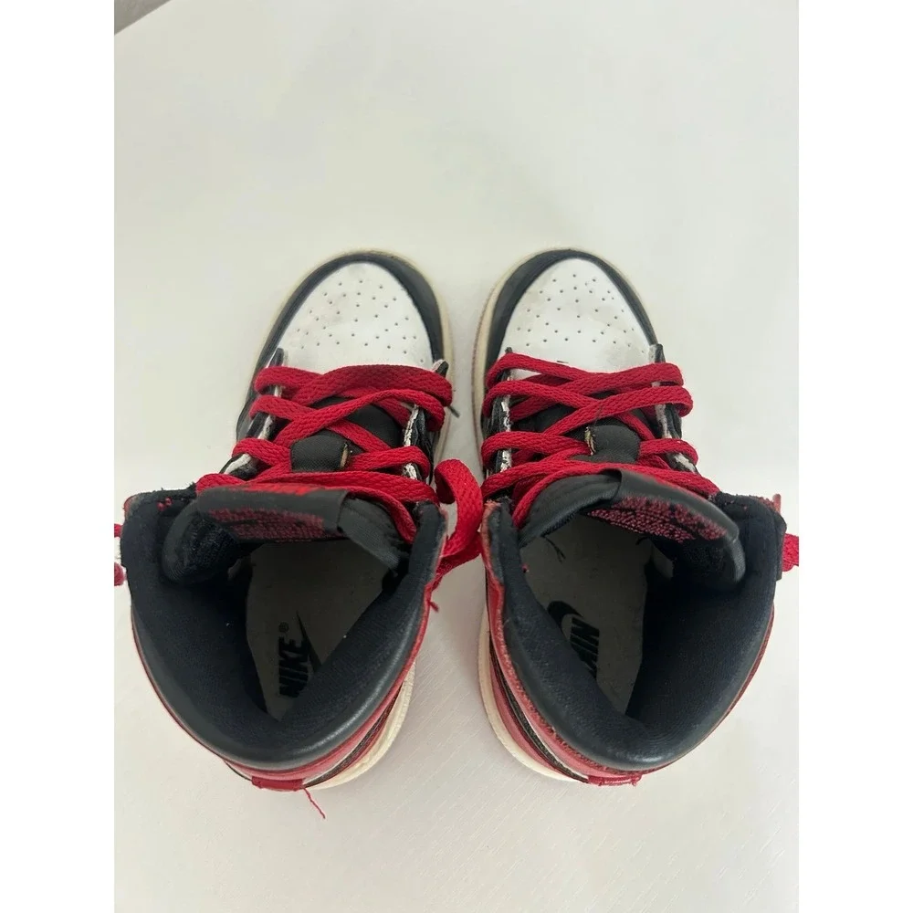 Nike Air Jordan 1 Mid Unisex Kids Mid Top Leather Colorblock Sneakers 9C